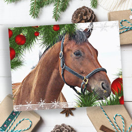 Horse Merry Navidad Equine Cute Pony Ecuestre