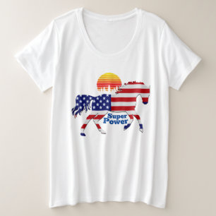 Horse Mustang Super Power - Bandera americana Dise