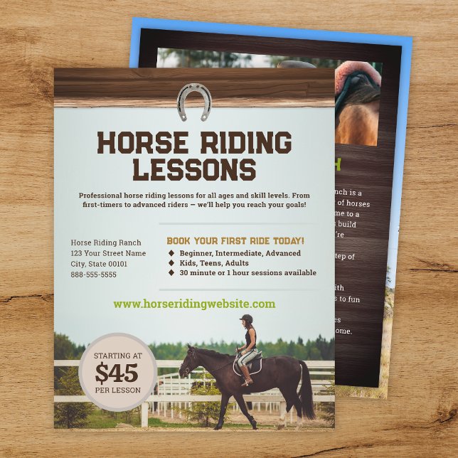 Horse Riding Lessons Flyer Template (Subido por el creador)