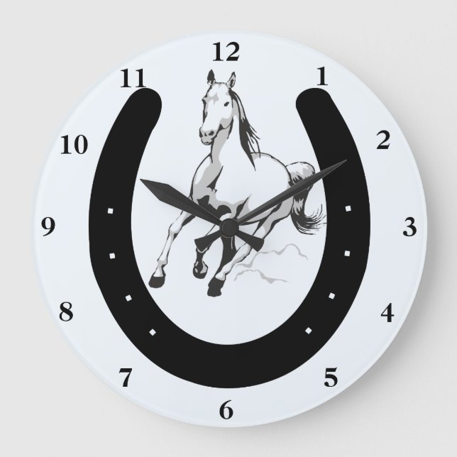 Misterioso Sociedad Víspera de Todos los Santos Horse y reloj de pared herradura | Zazzle.es