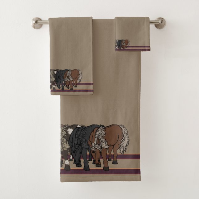 Horses by figdewdrop Bath Towel Set (In situ)