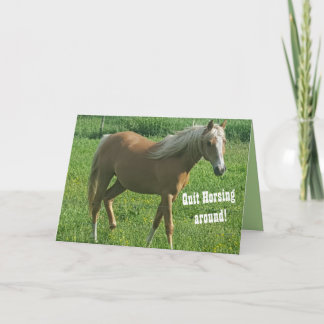 Horsing una tarjeta de cumpleaños redonda