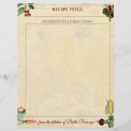 Hortalizas de frutas membrete personalizado de la 