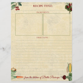 Hortalizas de frutas membrete personalizado de la