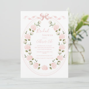 Hortensia Floral Rosa Elegante Invitación de Despe