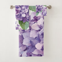 Hortensia Morada Floral Acuarela Flor de Lavanda 