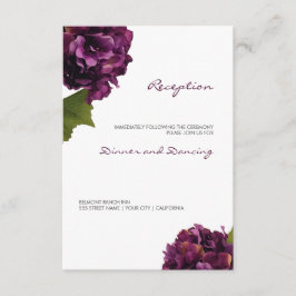 Hortensia Morada - tarjeta de recepción floral