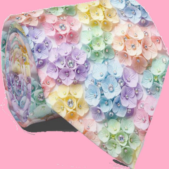Hortensias y Diamantes | Corbata de Cuello de Arco (Subido por el creador)