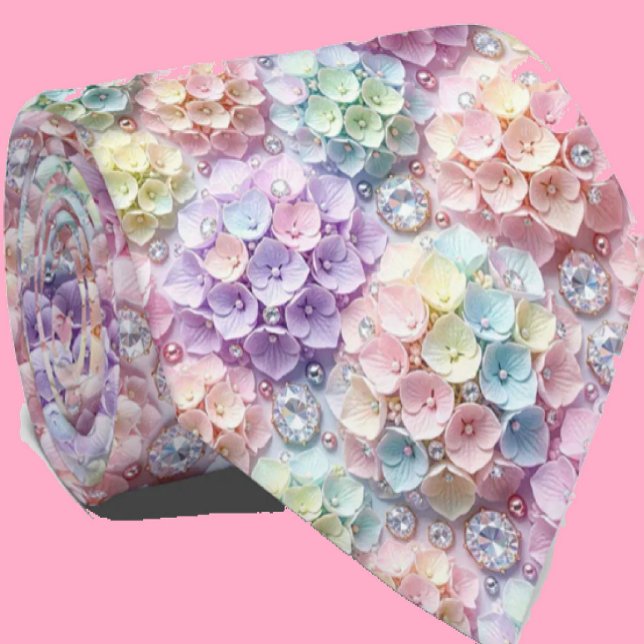Hortensias y Diamantes | Corbata de Cuello de Arco (Subido por el creador)