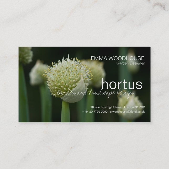 Hortus - Tarjeta de visita Allium (Anverso)