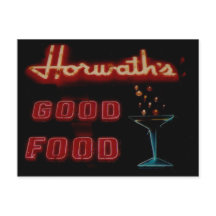 Horwaths, Elmwood Pk. Il. Tarjeta postal de Neon V