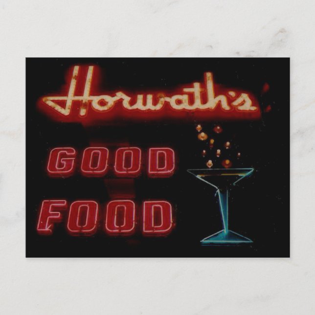 Horwaths, Elmwood Pk. Il. Tarjeta postal de Neon V (Anverso)