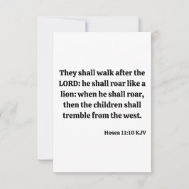 Hosea 11:10 KJV Biblia Verse Tarjeta de felicitaci