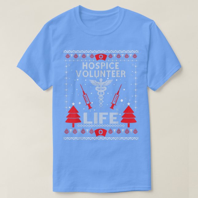 Hospice Volunteer Life Ugly Christmas Sweaters Mat (Diseño del anverso)