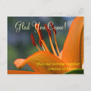 Hospitalidad: Tarjeta Floral "Glad You Came"