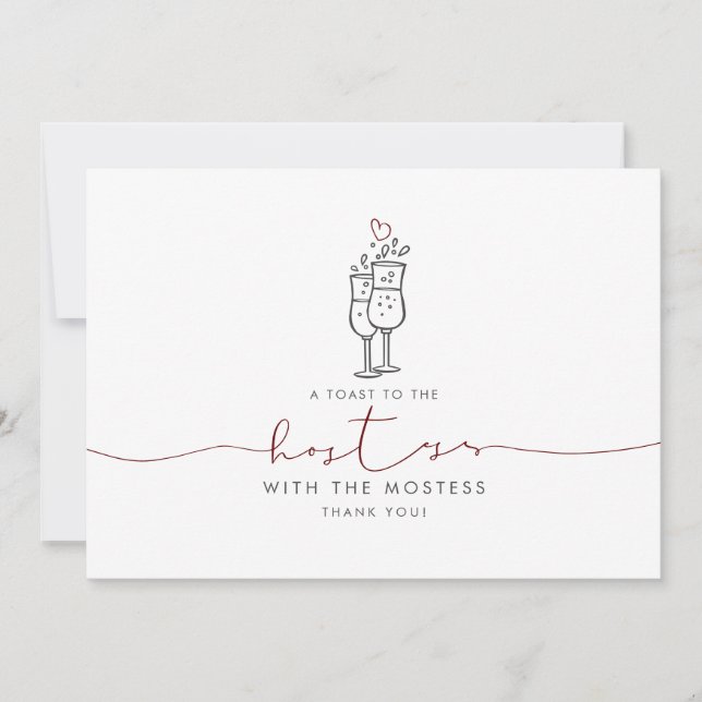 Hostess Mostess Cute Minimalista Gracias (Anverso)