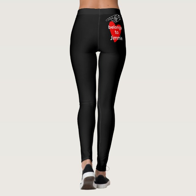 Hot Butt Meme Leggings - Personalized Name Black (Reverso)