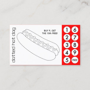hot dog cortar tarjetas perforadas