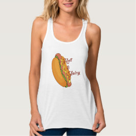 Hot Juicy Hot Dog Pun Tank Top - Funny Foodie Gift