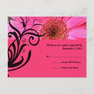 Hot Pink Daisy Wedding RSVP