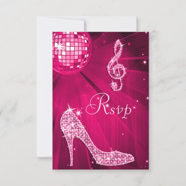 Hot Pink Disco Ball Sparkle Heels RSVP (Anverso)