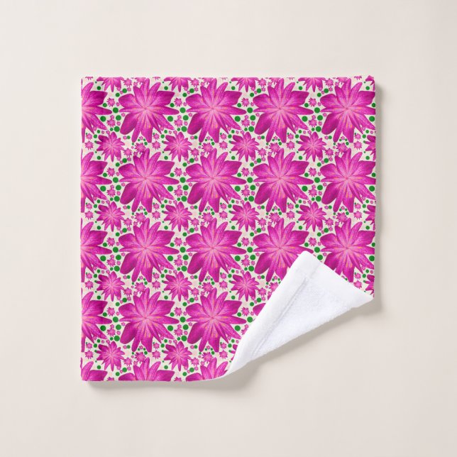 Hot Pink Floral Seamless Pattern  (Toallita)