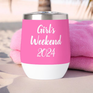 Hot Pink Girl's Weekend Script Personalized
