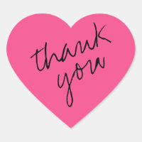 Hot Pink Heart Gracias Pegatina
