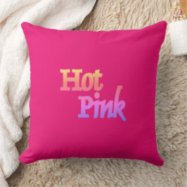 Hot Pink w nombre almohada cuadrada