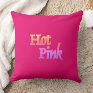 Hot Pink w nombre almohada cuadrada