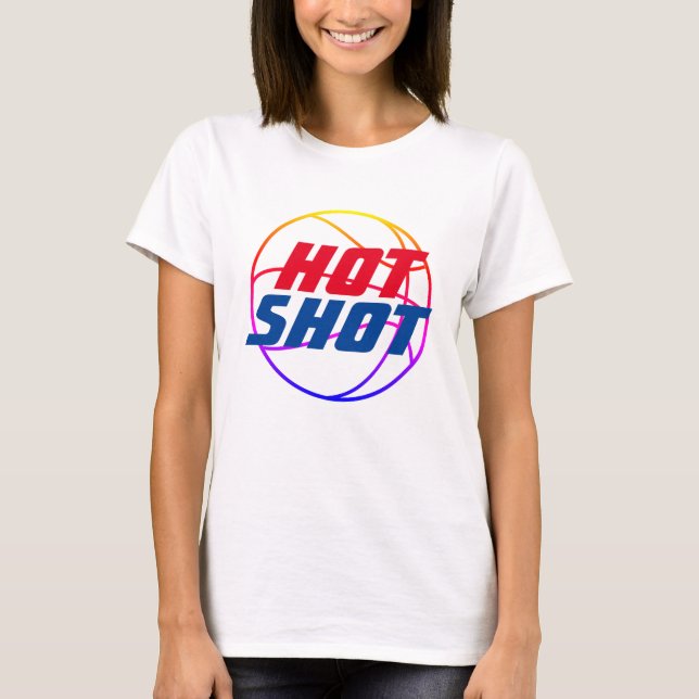Hot Shot | Cita de básquetbol con camiseta de text (Anverso)