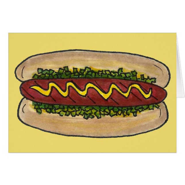 Hotdog Perro canino caliente Mustard Relish Bun Pi (Anverso (Horizontal))
