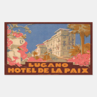 Hotel de la Paix Lugano Pegatina rectangular