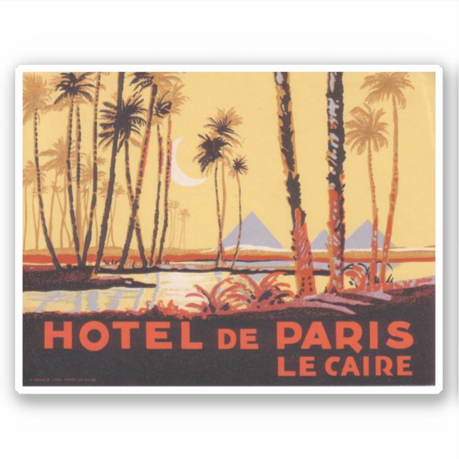 Hotel de Paris Cairo Pegatina (Anverso)