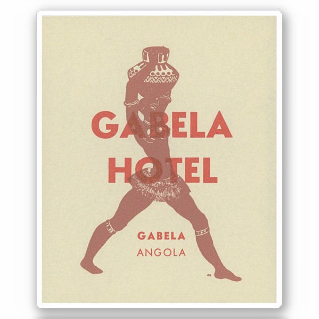 Hotel Gabela Angola Pegatina África (Anverso)