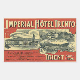 Hotel Imperial Trento Pegatina rectangular