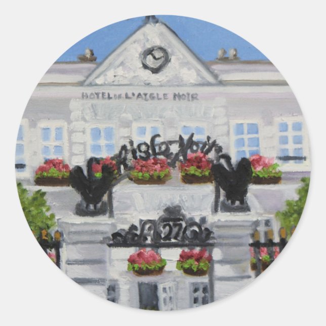 Hotel L'Aigle Noir:Fontainebleau FRANCE pegatina (Anverso)