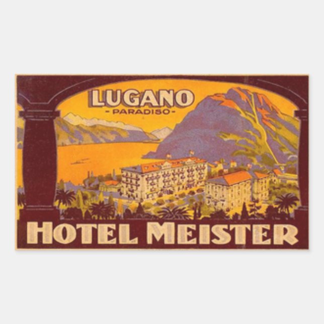Hotel Meister Lugano Paradiso Pegatina rectangular (Anverso)