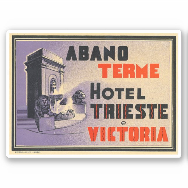 Hotel Trieste Victoria Pegatina (Anverso)