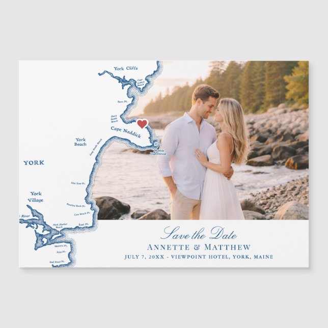 Hotel ViewPoint York Maine Boda Guardar la Fecha (Anverso)