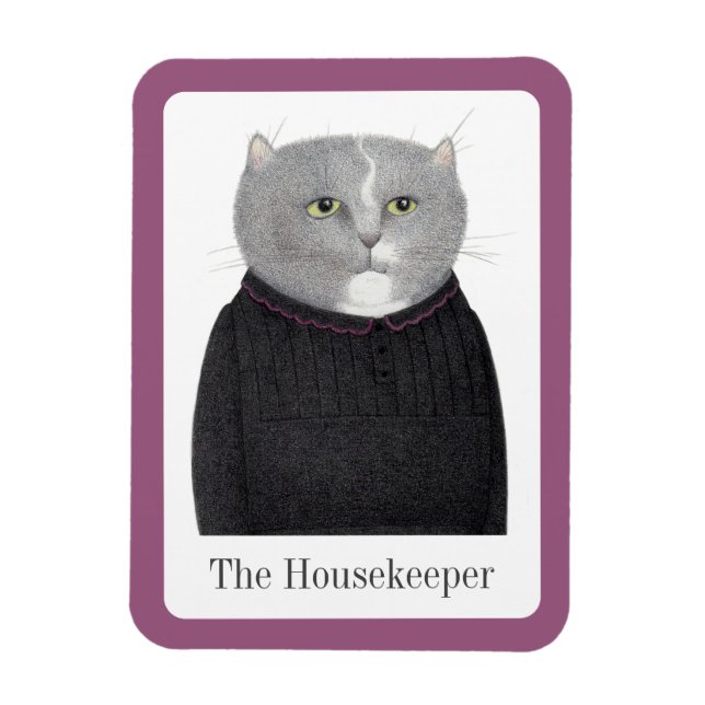 HOUEKEEPER CAT 3x4 Imán flexible + texto (Vertical)