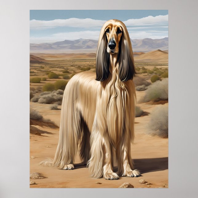 Hound afgano - Impresión de arte de perro (Frente)