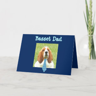 Hound Basset en la tarjeta del día del padre