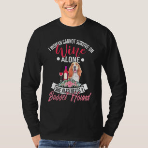 Hound Basset Y Camisa De Vino Para Madres De Perro
