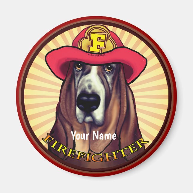 Hound Dog Imán de bomberos (Frente)