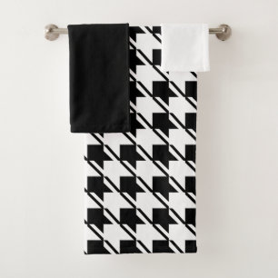 Houndstooth blanco negro