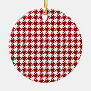HoundsTooth Samba Sultry Ornamento de Navidad Rojo