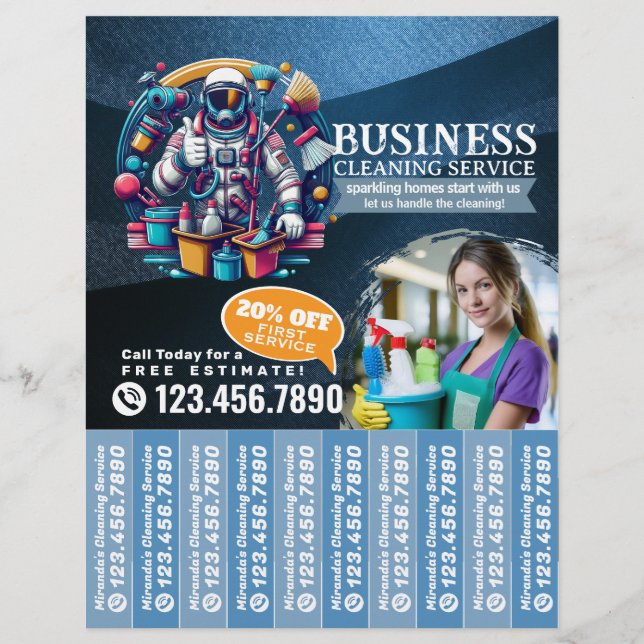 House cleaning Maid Service Flyer Tear Off Strips (Frente)