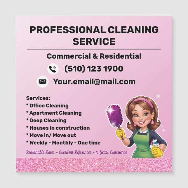 House Cleaning Service Pink Maid  (Anverso)