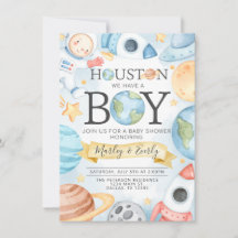 Houston tenemos una invitación de Baby Shower de b